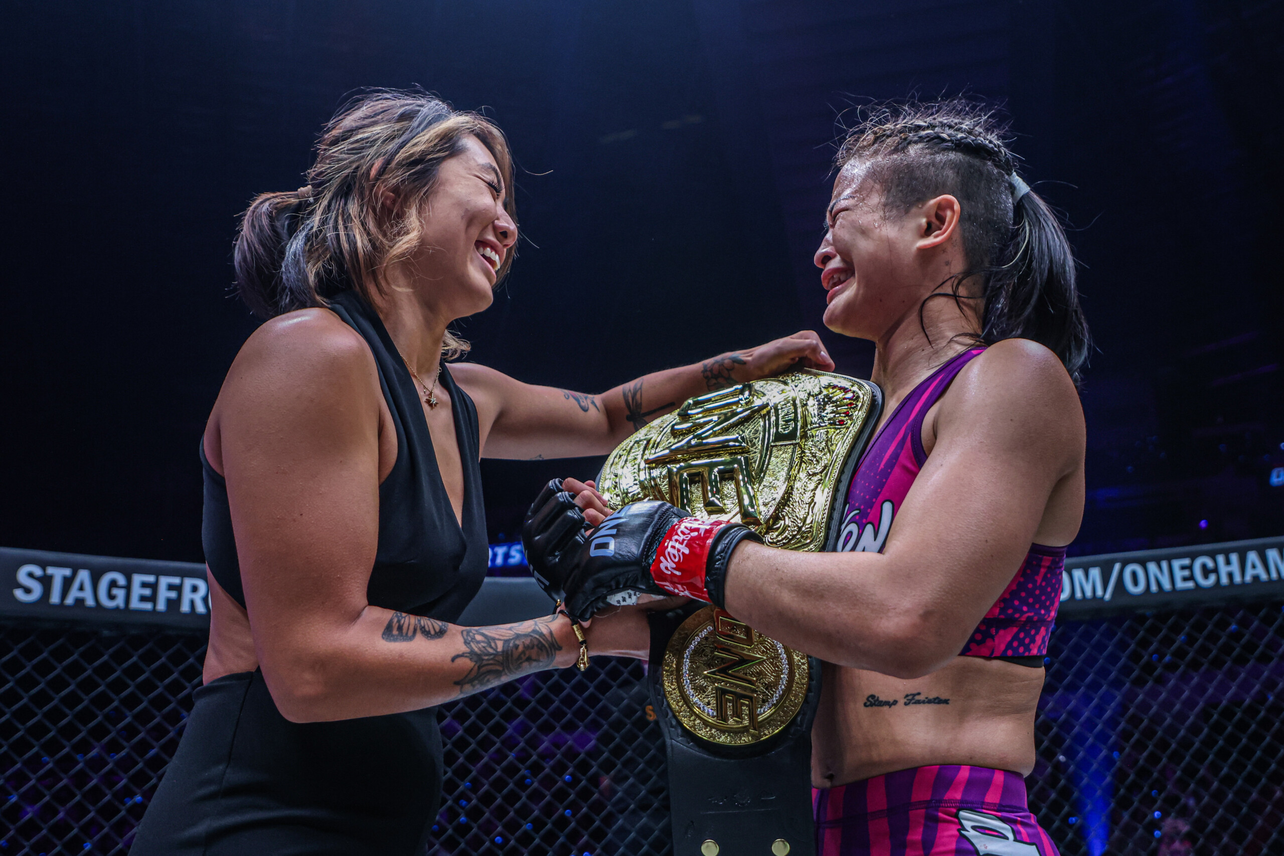 Angela Lee and Stamp Fairtex