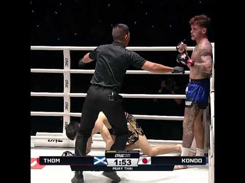 FLAWLESS  Gregor Thom fires away en route to a first round KO!