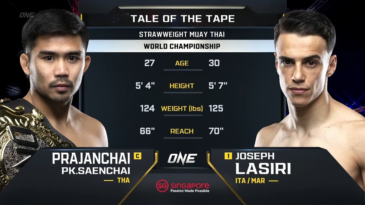 prajanchai pk saenchai vs joseph lasiri one championship full fight