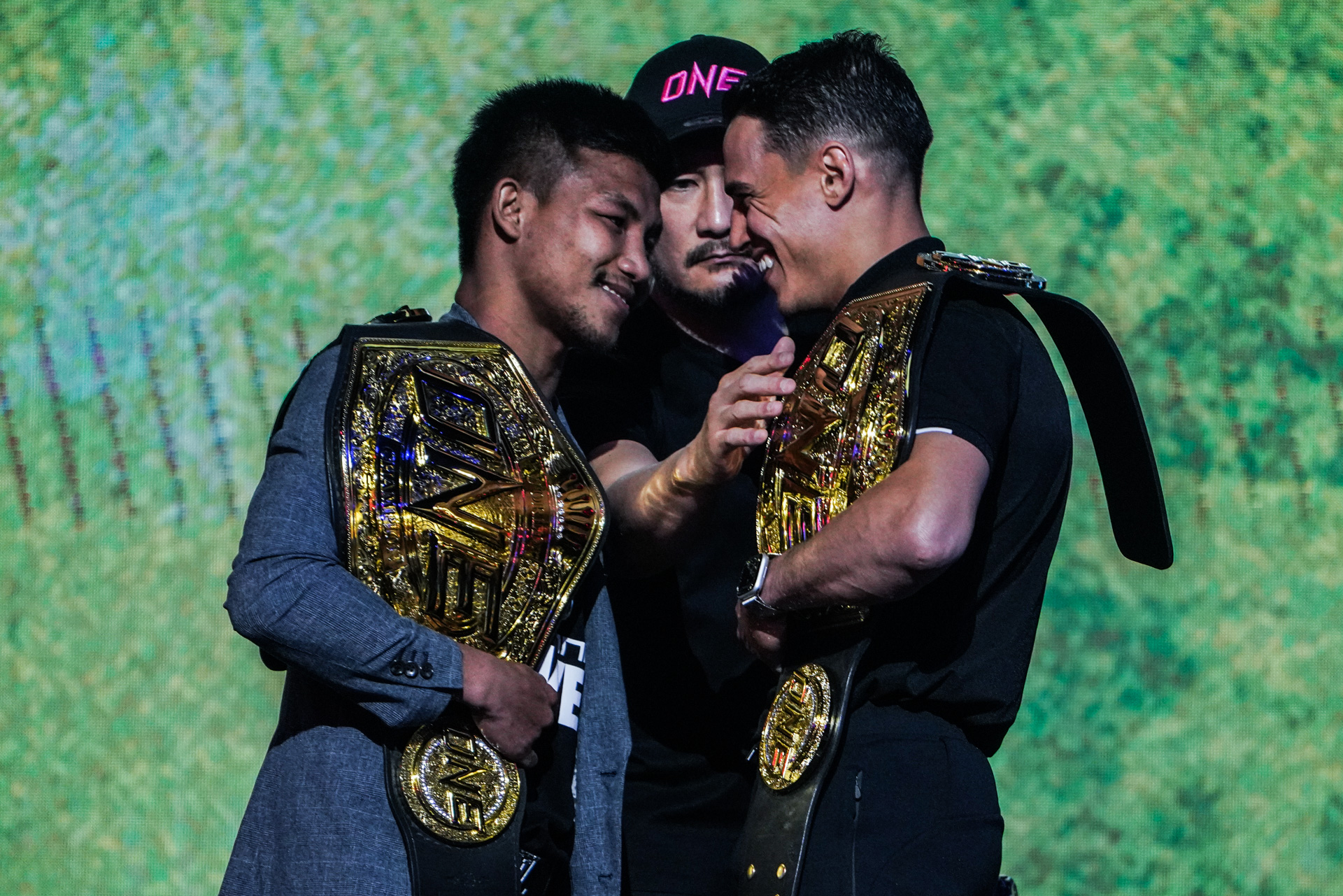 Rodtang Jitmuangnon, Chatri Sityodtong, and Joseph Lasiri at the ONE on Prime Video 4 Press Conference